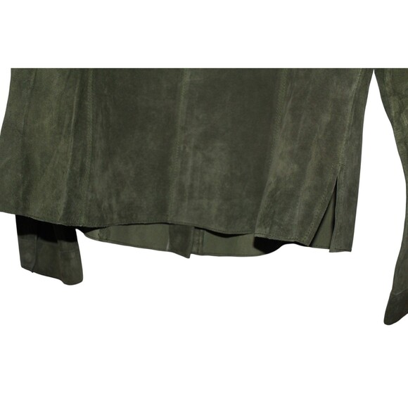 Co & Eddy Washable Suede Jacket Snap Front Green Retro Size L - Picture 5 of 7